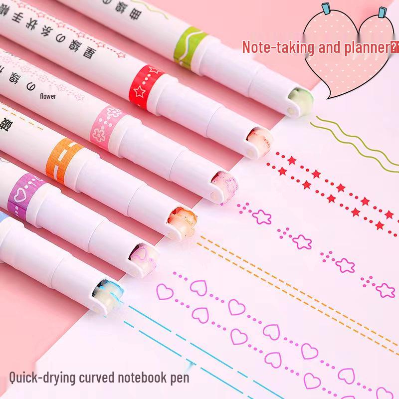 

Креативный хайлайтер в форме цветка с изогнутым наконечником - быстросохнущий маркер для выделения для студентов