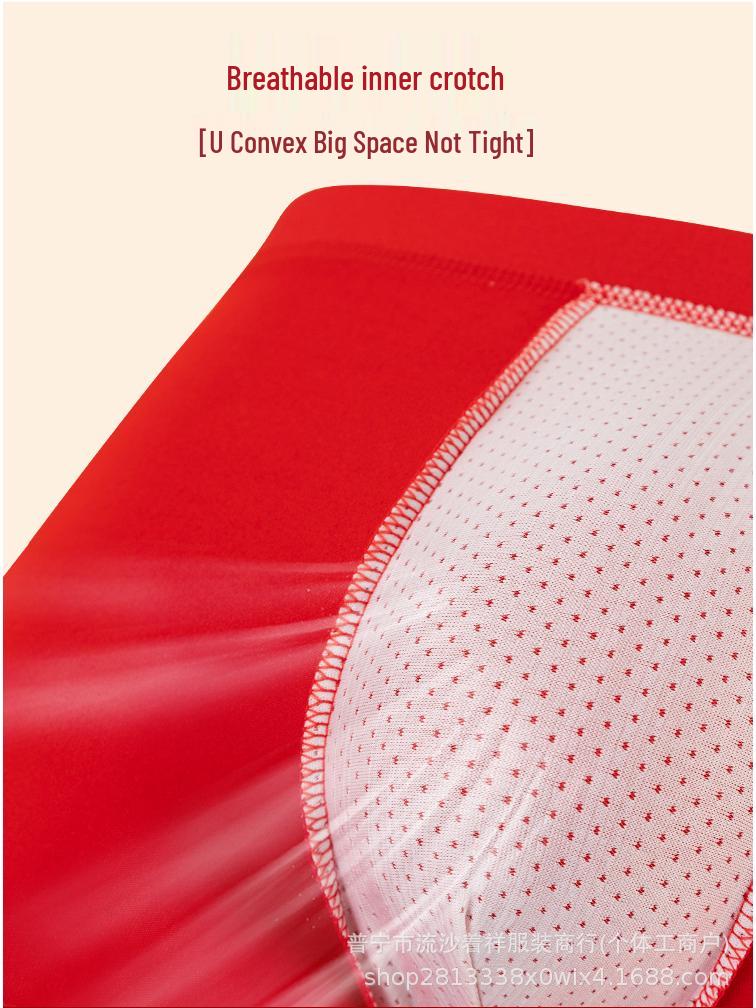 2026 Year of the Tiger Red Men's Boxer Briefs - 4-Piece Gift Set for Wealth & Marriage