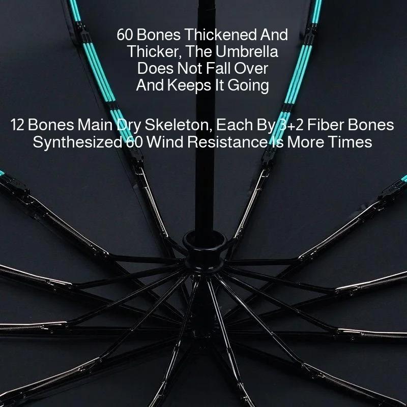 Ring Buckle Automatic Umbrella - Extra Large, Thickened, Reinforced Dual-Purpose Folding Umbrella for Two, Sunshade & Rainproof