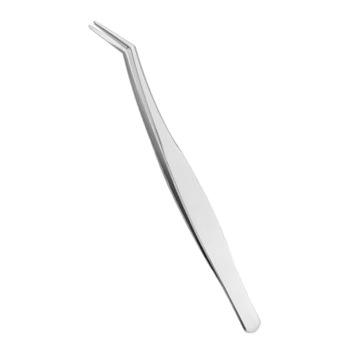 

ISHR Curved Tweezers for Eyelash Extensions and False Eyelashes, Precision Fit for Eyelashes, Nails, and Detailed Work, Stainless Steel