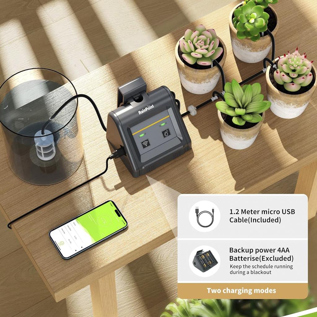 WIFI Intelligent Watering Device Double Pump Timed Automatic Drip Irrigation System Remote APP Controller For Garden Terrace