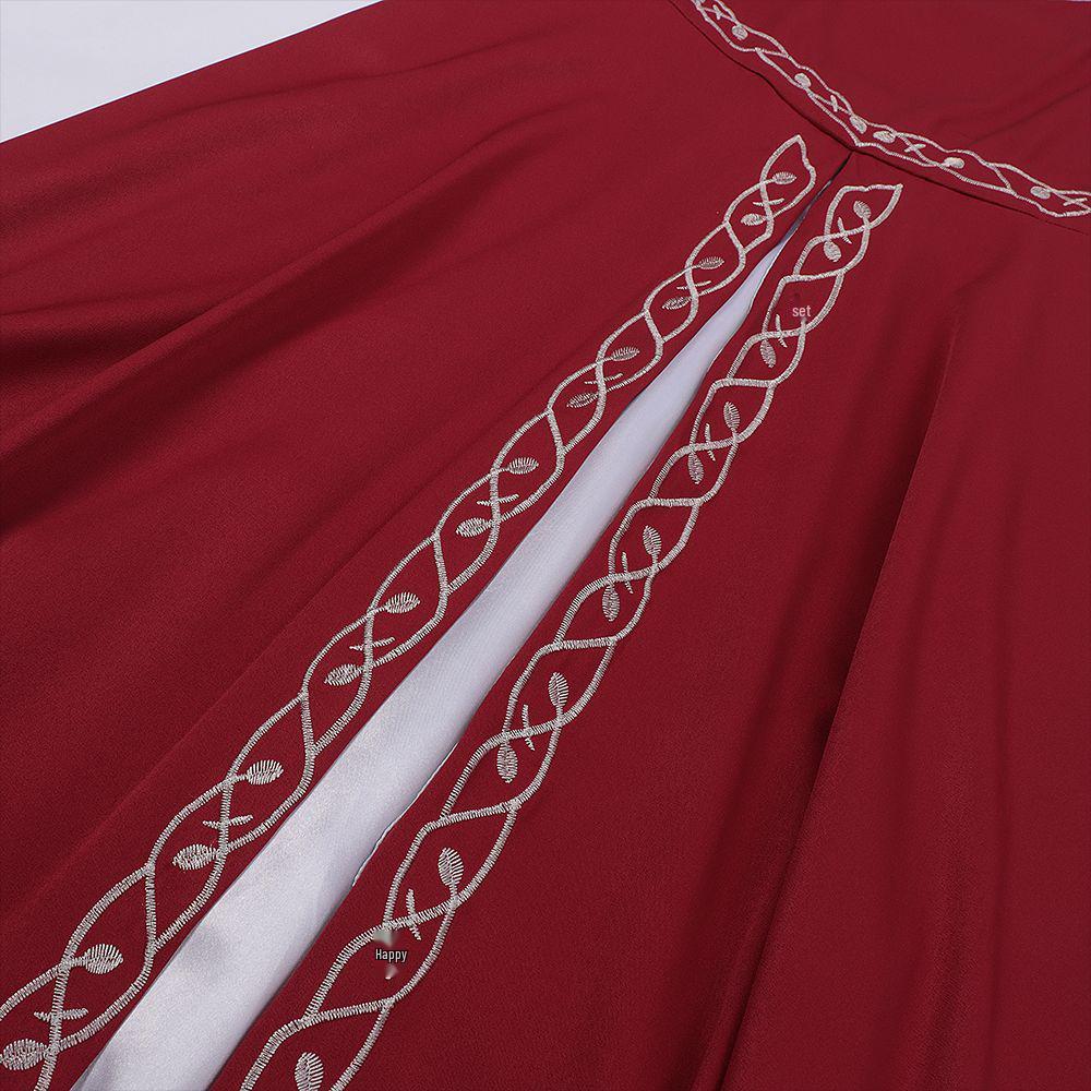 Abito da Donna Medievale Europeo a Maniche a Campana Color-Block