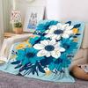 1Pc Floral Bouquet Illustration Flannel Blanket, Soft And Comfortable, Casual Warm, Camping Travel, Christmas, Halloween Xmas Gift. G1113