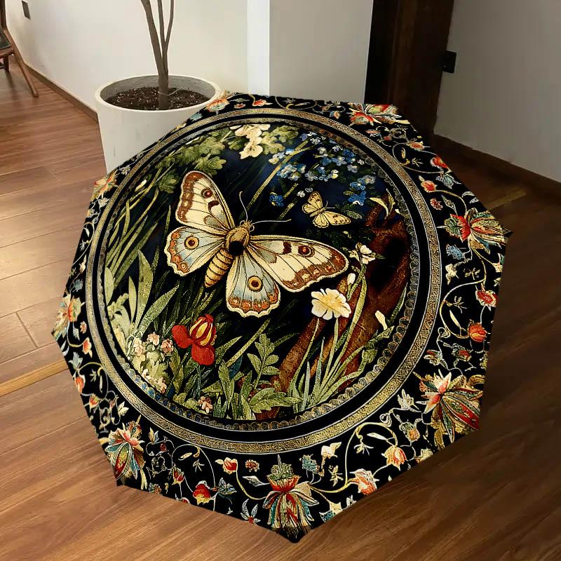 1PC Butterfly Floral Umbrella-8-Rib Reinforced, Automatic Open, Lightweight & Durable, Cute Fashion Accessory for Outdoor-K1253