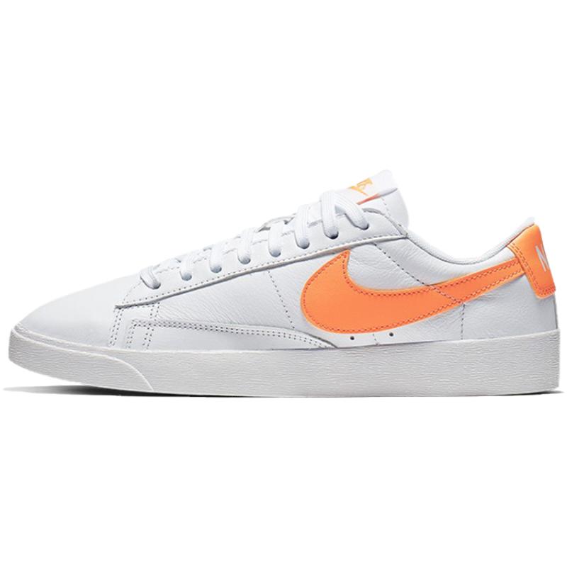 

Nike Blazer Low Le White Fuel Orange Women s Sneakers Skateboard Shoes AV9370-103 36