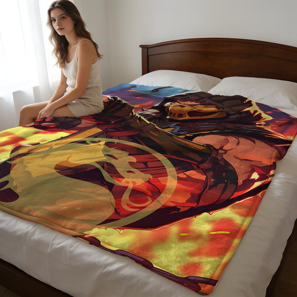 Throw High-Density Short Plush Blanket For Sofa Nap Air-Conditioned Room Soft Skin-Friendly P-POPULAR Mortal KombatS 75X95CM