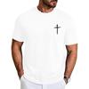 Camiseta Casual Gráfica Ajustada para Hombre con Cruz Cristiana Aiyino