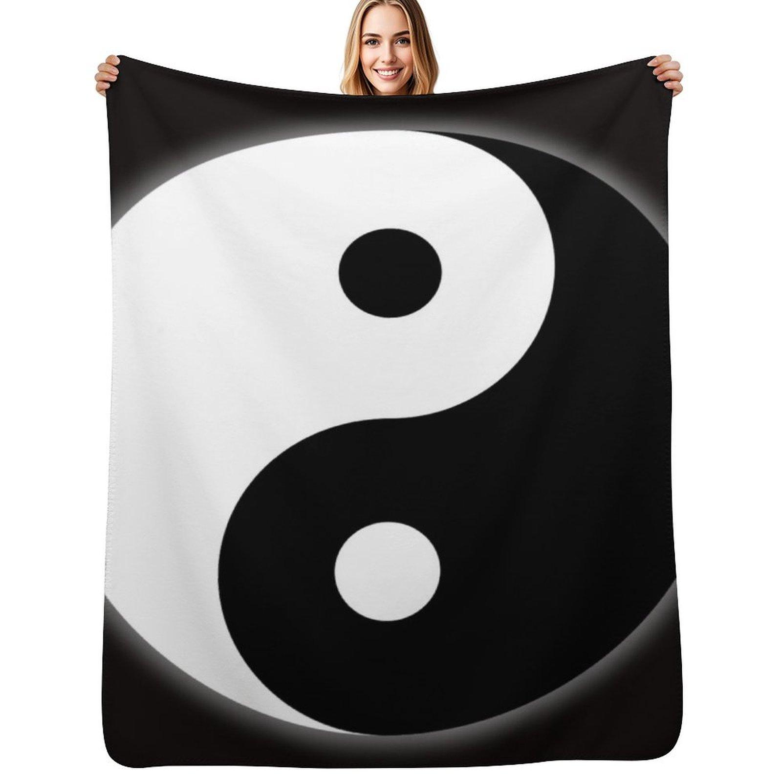 

Ying Yang Taoist symbol Throw Blanket Soft Bedroom Blanket for Night Sleeping 102x76cm(40x30in)