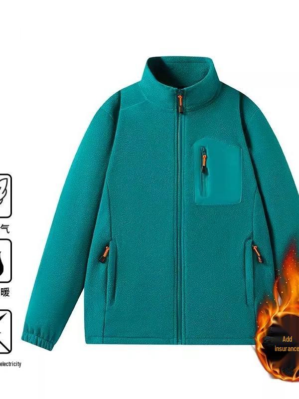 2025 Men's Windproof Fleece Jacket, Thickened Stand Collar, Warm Lining, Customizable and Available for Group Purchase