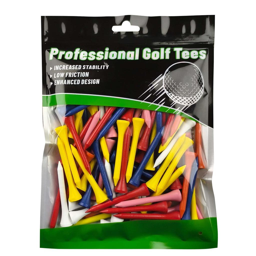 100pcs Multicolor Wood Golf Tees 42mm54mm70mm 83mm4 Sizes Golf Sport Accessories