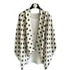Women's Black and White Polka Dot Silk Scarf - Large, Lightweight Shawl for Sun Protection, Travel, or Beach. Perfect for Spring and Summer.