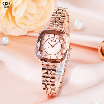 Quadratisch Klein Zifferblatt Klein Quadratisch Uhr Damen Wind Sommer Wasserdicht Stahlband Quarz Uhr