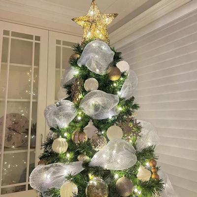 סרט רשת פולי כריסמס 10 אינץ' x 10 יארד רשת מתכתית סרט רשת רדיד גלילי רשת דקורטיבית למלאכת יד עשה זאת בעצמך זר קישוט למסיבה