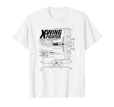 STAR WARS The Force Awakens X-Wing Fighter Schematic Poster T-Shirt