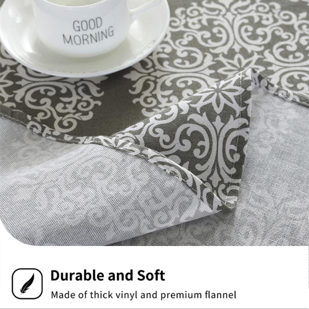Round Tablecloth 47/59/39 Inch Linen Dining Room Table Cover Washable Table Cloth Decorative Table Cover for Indoor and Outdoor