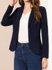 Allegra K Women's Navy Blue Suit Blazer, Stretch, for Business, Commuting, and Office Use, Size XS