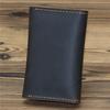 Vintage Crazy Horse Leather Credit Card Holder Wallet Mens Real Cowhide Slim ID VIP Cards Bags Small Change Coins