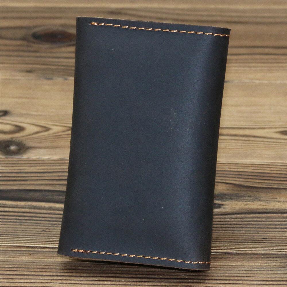 Vintage Crazy Horse Leather Credit Card Holder Wallet Mens Real Cowhide Slim ID VIP Cards Bags Small Change Coins