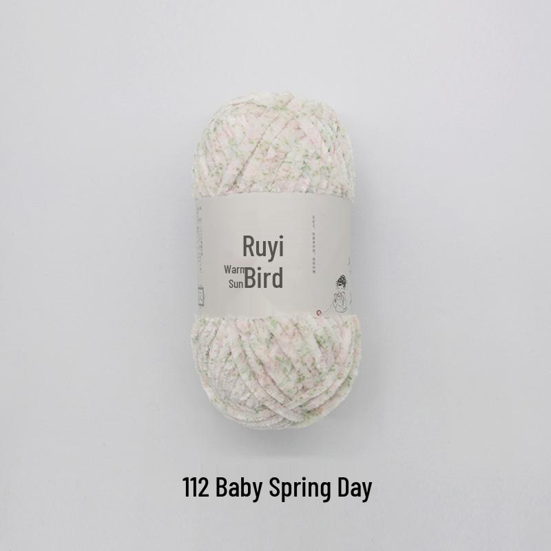 Ruyi Bird Chenille Yarn: Warm Sun Gold Velvet Ice Yarn for DIY Crochet Dolls & Blankets