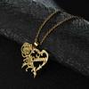 Atoztide Romantic Rose Heart Custom Name Necklace Stainless Steel Custom Nameplate Pendant Chain for Women Personalized Jewelry