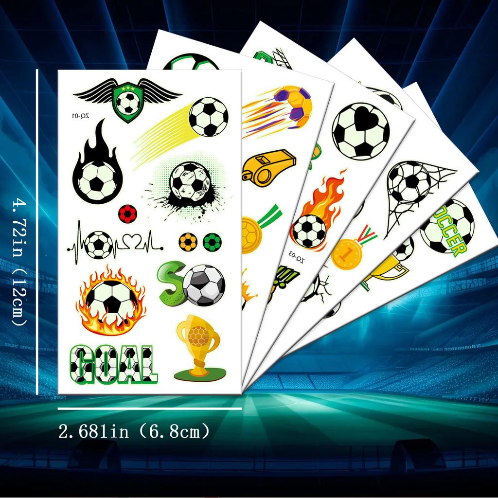 Luminous football tattoo sticker World Cup club event fan carnival party temporary face sticker