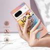 For Google Pixel 8 Case with IMD Marble Flower Pattern TPU Mobile Back Cover