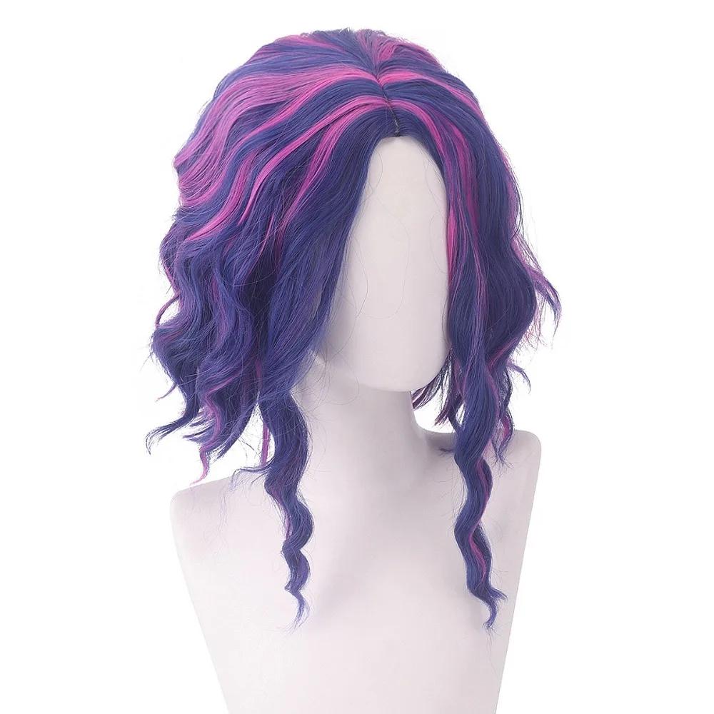 Anime My Hero Academia Lady Nagant Cosplay Pruik Seizoen 6 Lady Nagant Lange Blauwe En Paarse Halloween Cosplay Pruik Synthetische Pruik blue