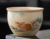 1 Pc Chinese Vintage Coarse Pottery Tea Cup Handmade Zodiac Ceramic Tea Bowl Household Teaware Personal  Master Teacup 150ml