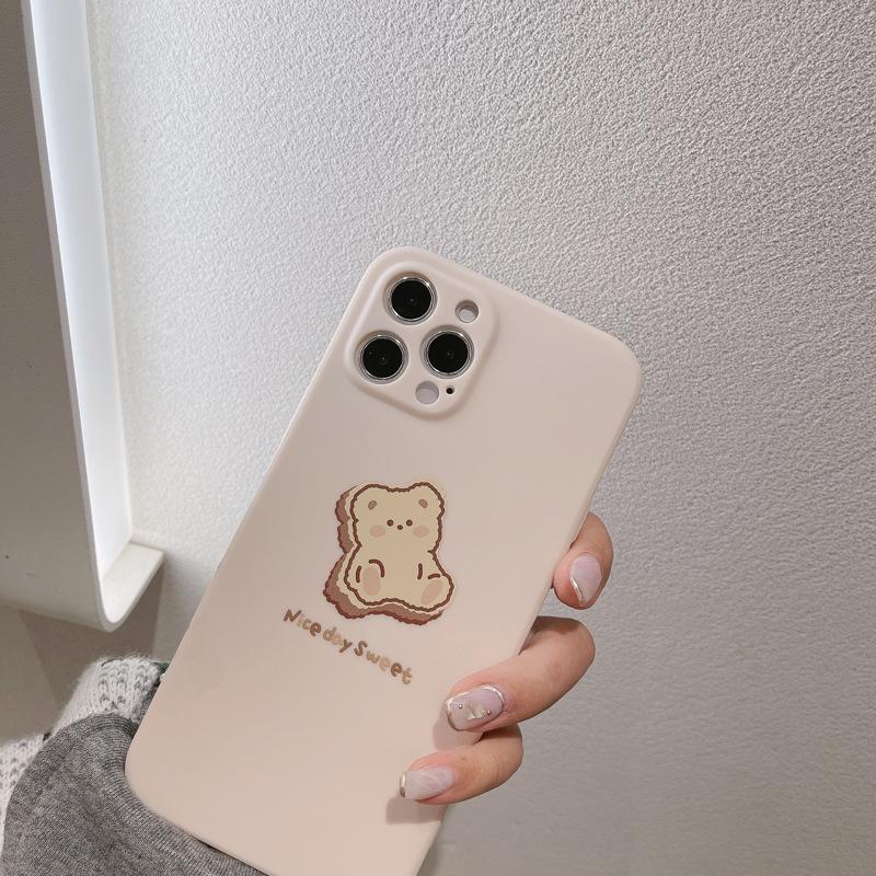 Side Cartoon Bear for IPhone16 for Apple 17 Phone Case 15Pro Max All-Inclusive 14/X for 8p/13 Matte