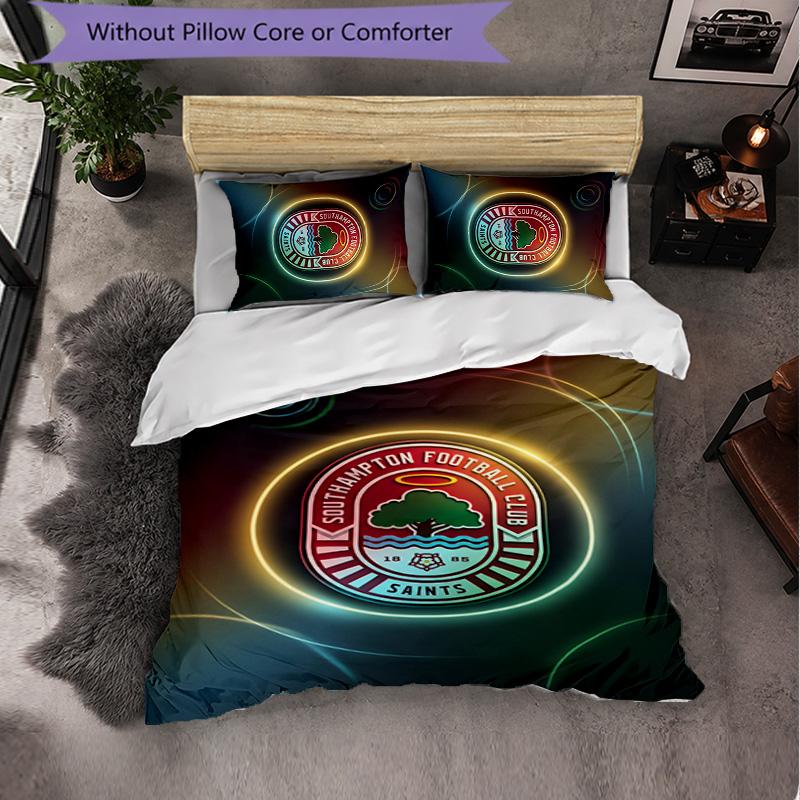 Southampton Football 3 Piece Bedding Set Soft Duvet Cover Set with Pillowcases Printed Bedroom Decor Set for Home