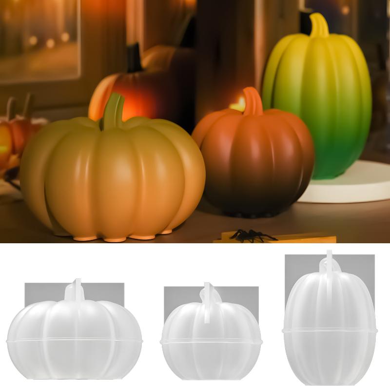 1/3Pcs Pumpkin Scented Candle Silicone Mold Diy Candle Making Handmade Autumn Theme Plant Resin Halloween Thanksgiving Decor
