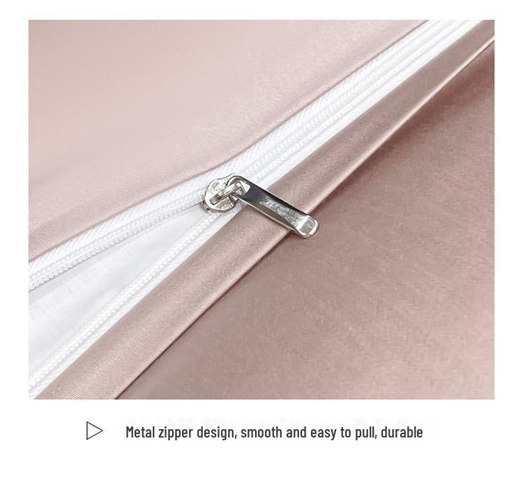 A-Class Tencel Cotton Luxury 4-Piece Bedding Set: Skin-Friendly Jacquard Satin Duvet & Fitted Sheet