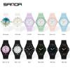 SANDA 6011 Classic 50M Waterproof Wristwatch TPU Strap Female Girl Clock New Top Luxury Brand Women Watch Quartz Lady Original