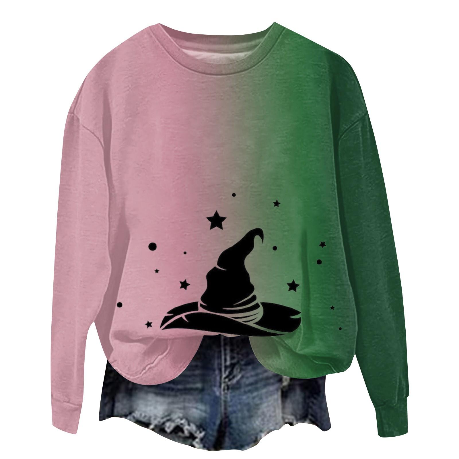 

Женские топы с круглым вырезом и принтом из хлопка, повседневная мода, длинный рукав, пуловер, топ, блузка XXXL чёрный