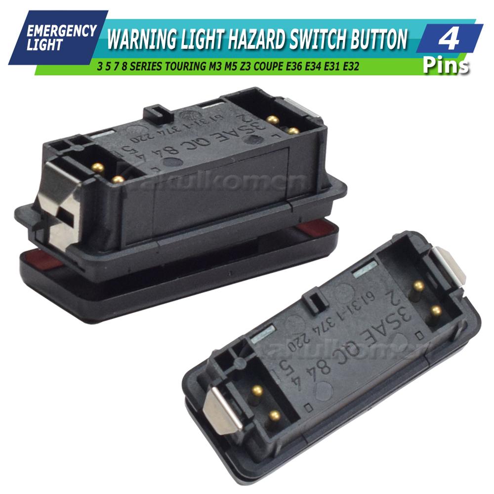 61311374220 61311390722 New Emergency Light Hazard Button Switch 4Pins Fit For BMW 3 5 7 8 Series M3 M5 Z3 Coupe E36 E34 E31