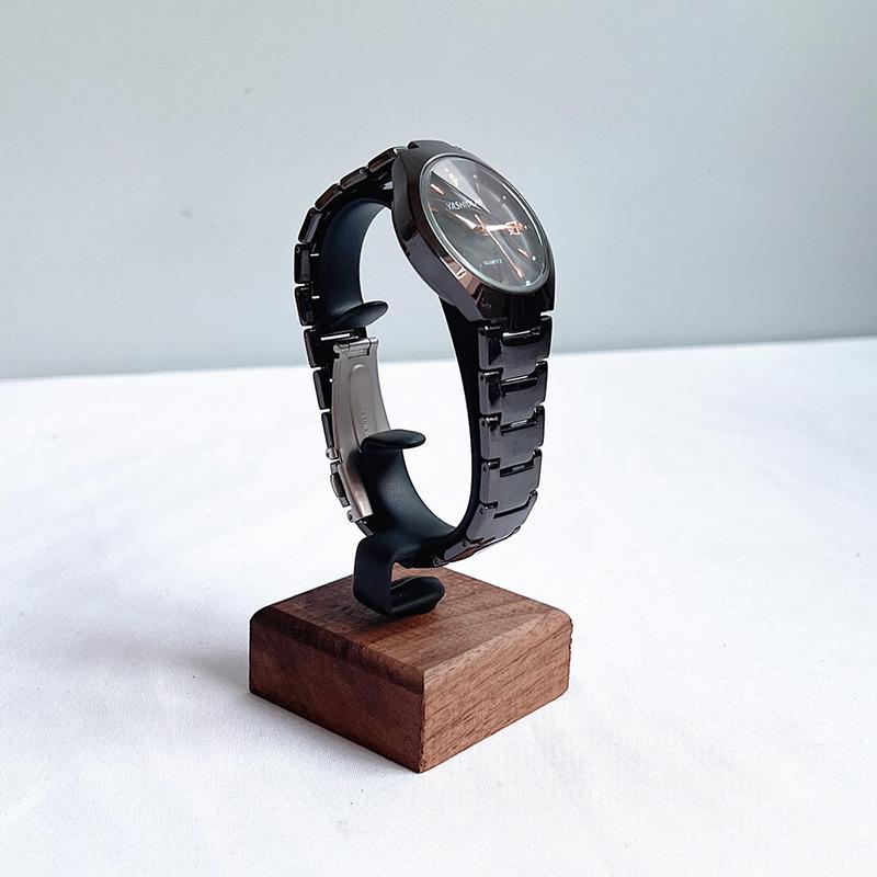 Wooden C-Shaped Watch Holder Jewelry Organizer Display Stand For Bracelet Ring Earring Watch Display Solidwood Watch Stand