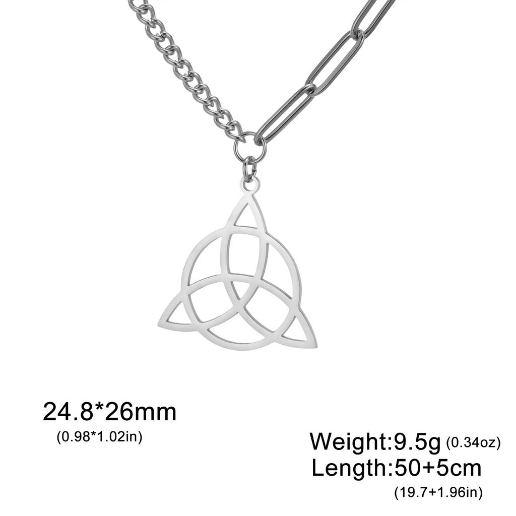Lucktune Triquetra Witch Knot Pendant Necklace Stainless Steel Irish Celtics Knot Amulet for Women Couple Jewelry