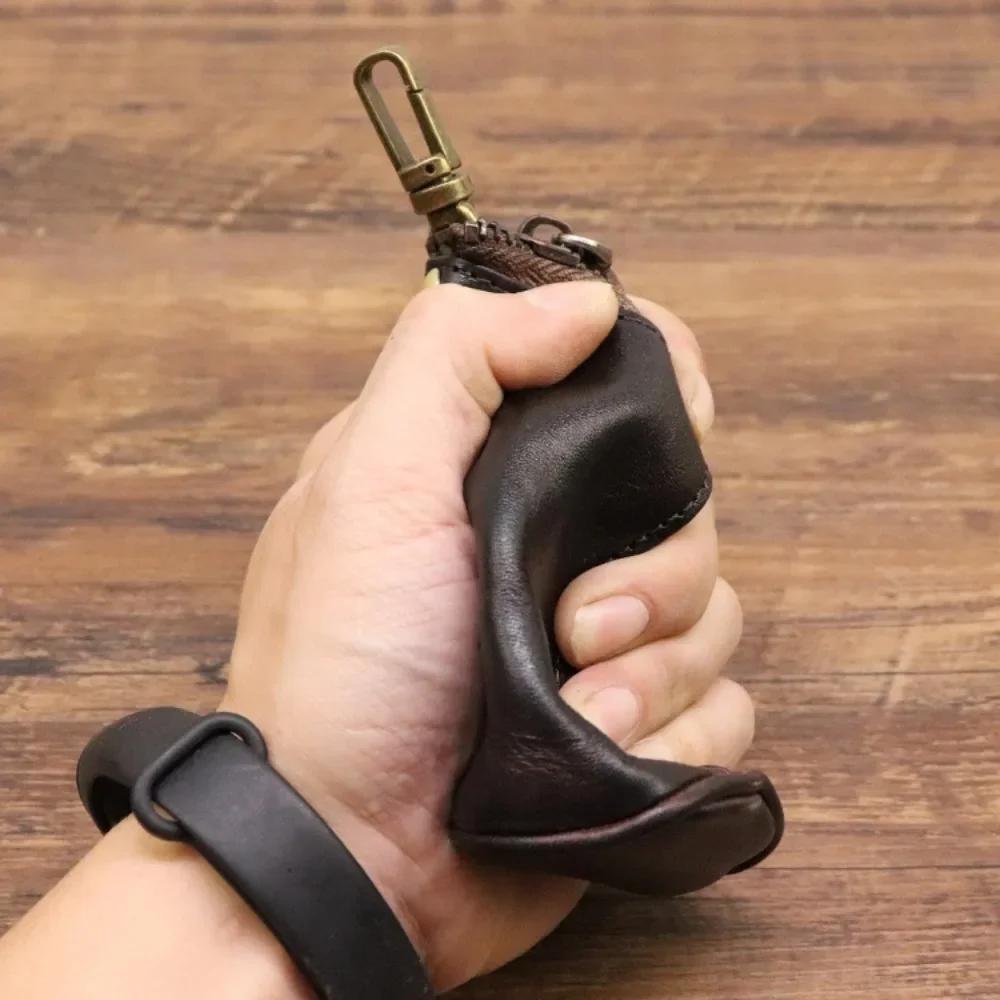 Nuovo Arrivo Uomo Vera Pelle Portachiavi Portachiavi Moda Cerniera Borsa Portaoggetti Domestica Doppio Portachiavi Borsa per Auto per Uomo