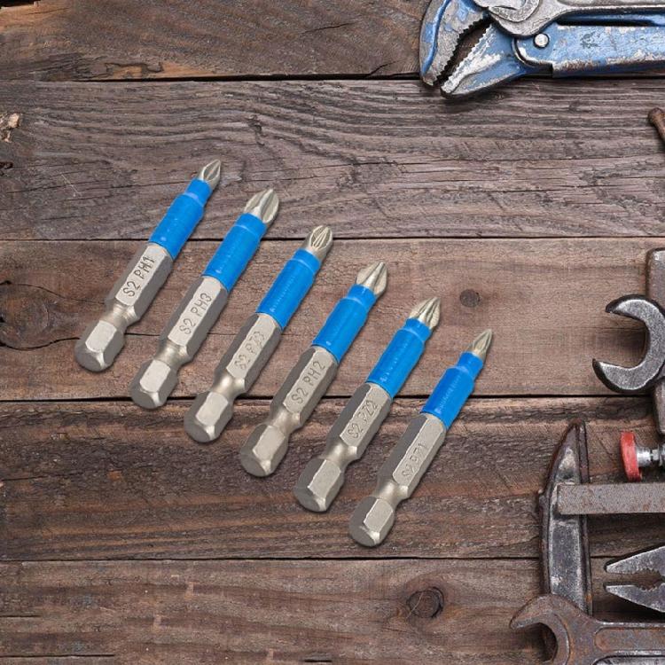 Impact Magnetic Crossed Bit PH2 Bit Steel Crossed Head Drill Bit Screwdriver Bit 1/4 Hex Shank Nonslip