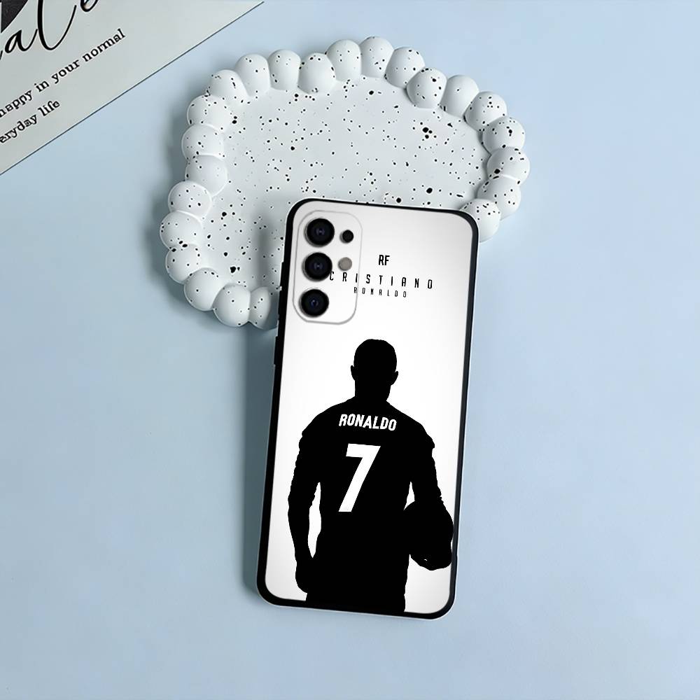 C-CR-7-Ronaldo Black Soft Silicone Phone Case for Samsung S25, S24, S21, S22, S23, S30, Ultra, S20, Plus, FE, Lite