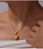 Heart Tassel Pendant Necklace: European & American Design, Titanium Steel Jewelry for Women