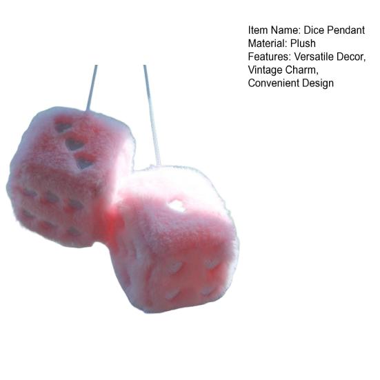 Plüsch-Würfel-Anhänger mit herzförmigen Punkten, zum Aufhängen, Würfel-Dekoration, weich, flauschig
