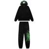 Men Women Casual Hooded Sweatshirt Jogger Pants Set With Foamed Star Letter Print Cotton Blend