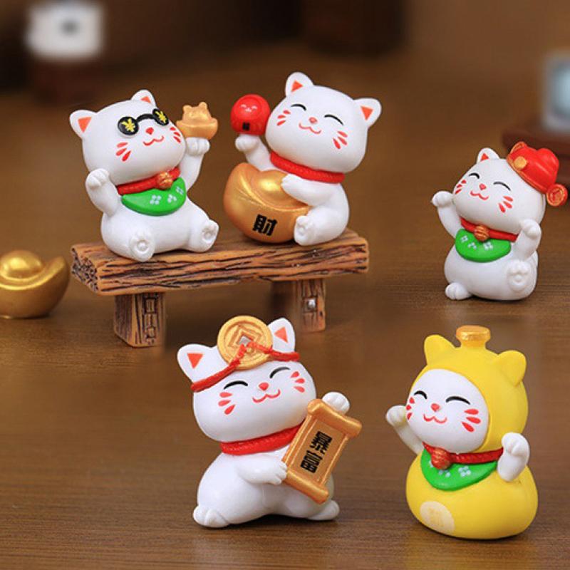 Cartoon Maneki Neko Ornamente Tier Figur Katze Schwein Modell Glück Reichtum Desktop Auto Dekoration