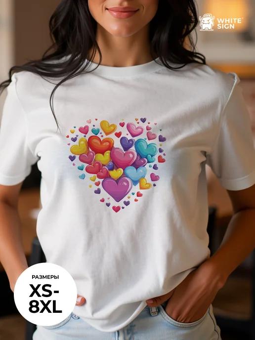 Stylish oversized cotton T-shirt with In the Heart print XL
