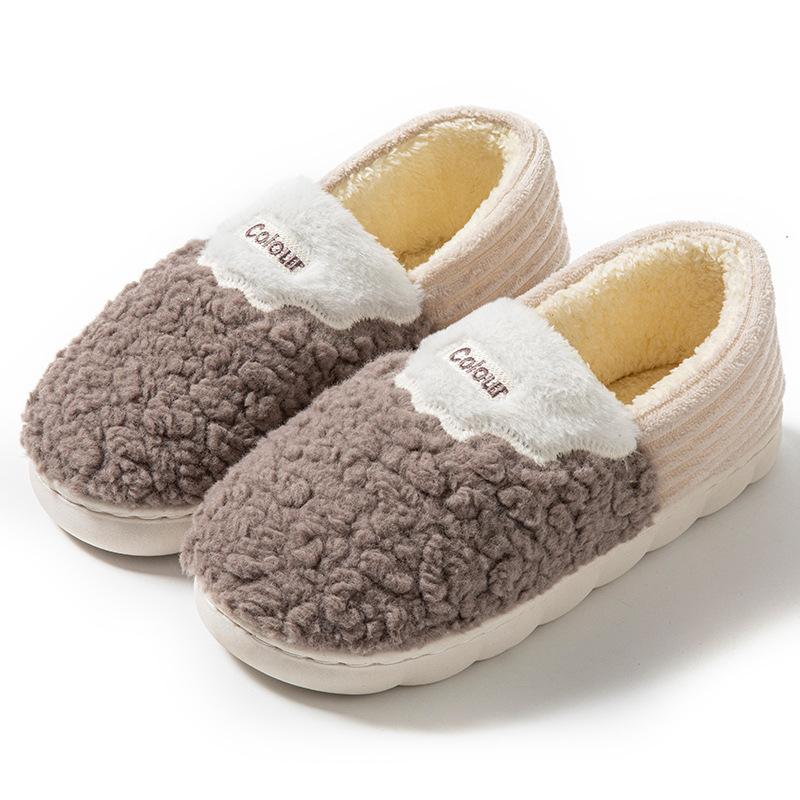 

Хлопковые тапочки зимние сумка каблук домашние для дома бант люди теплые и плюшевые домашние пушистые тапочки обувь 44-45 size [shoes are 1-2 sizes smaller]