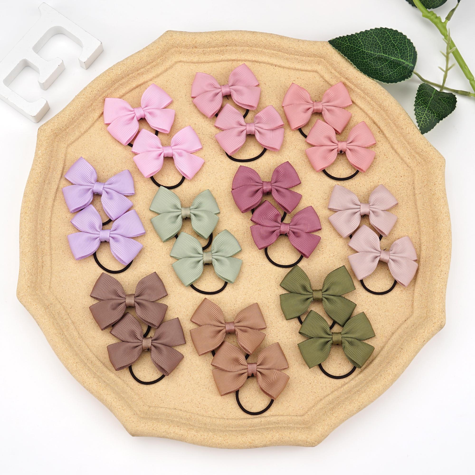 

20/40/60PCS Baby Girls Hair Ties Bows Elastic Rubber Bands Ribbon Hair Accessories for Kids Toddlers Infant