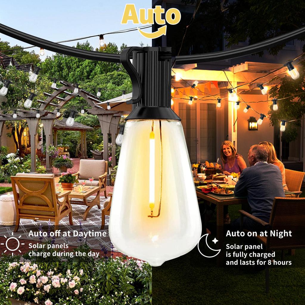 ST38 Outdoor Solar LED String Lights - Courtyard & Holiday Decor
