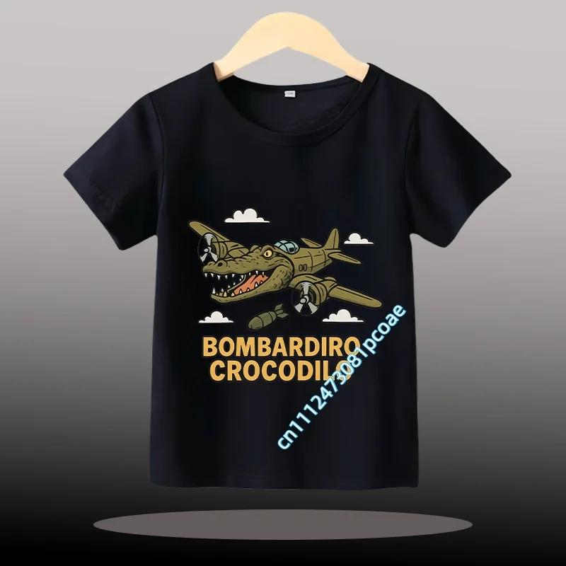 Children Unisex T-shirt Girl Boy Italian Brainrot Animals Kids Tung Tung Tung Sahur Short Sleeve Funny Meme Tee Summer Clothing