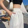 Pantaloni Eleganti a Vita Alta in Colori Uniformi per un Comfort Casual a Gamba Larga